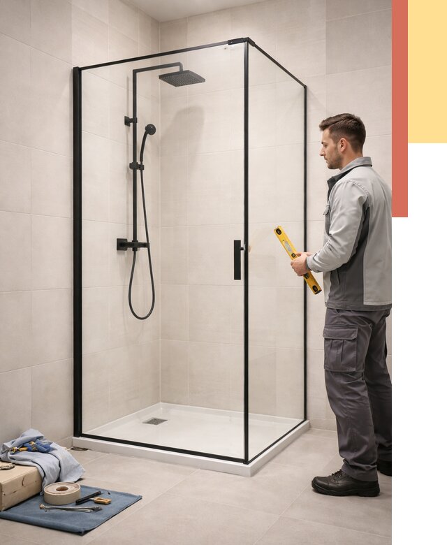 Стеклянные перегородки для душа в Карпинске от 12835 руб. | Монтаж под ключ — ОТДЕЛОЧНИК-Кпн