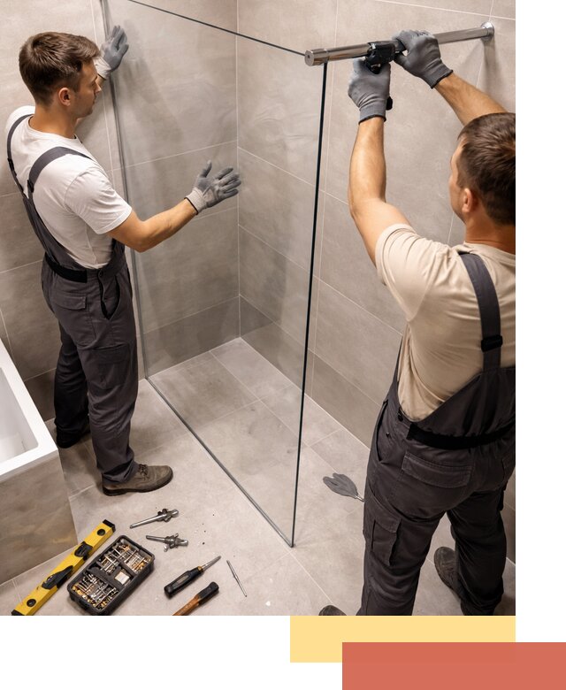 Стеклянные перегородки для душа в Карпинске — изготовление и монтаж