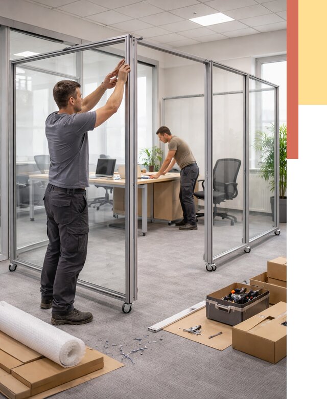 Мобильные офисные перегородки в Карпинске от 12835 руб. — установка под ключ | ОТДЕЛОЧНИК-Кпн