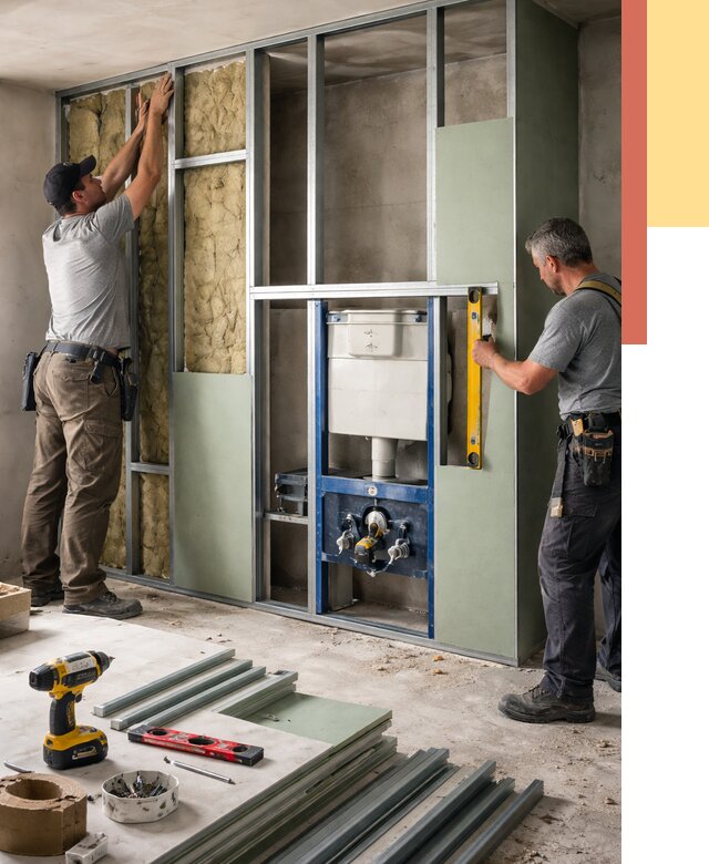 Установка сантехнических перегородок в Карпинске от 8728 руб. | ОТДЕЛОЧНИК-Кпн