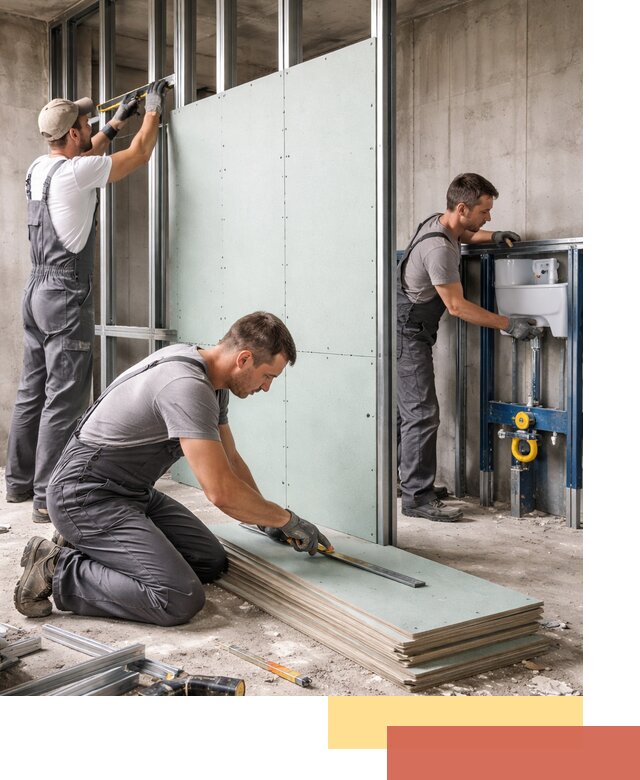 Монтаж и ремонт сантехнических перегородок в Карпинске