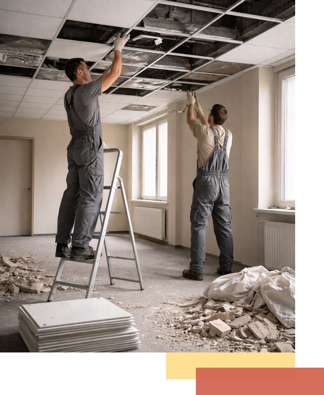 Демонтаж потолков Армстронг профессионально в Карпинске