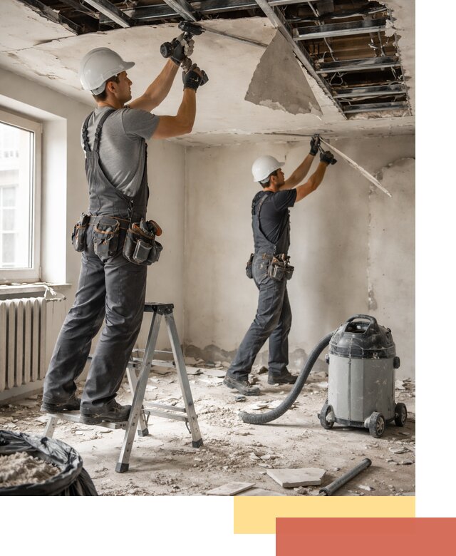 Демонтаж гипсокартонного потолка в Карпинске быстро и аккуратно