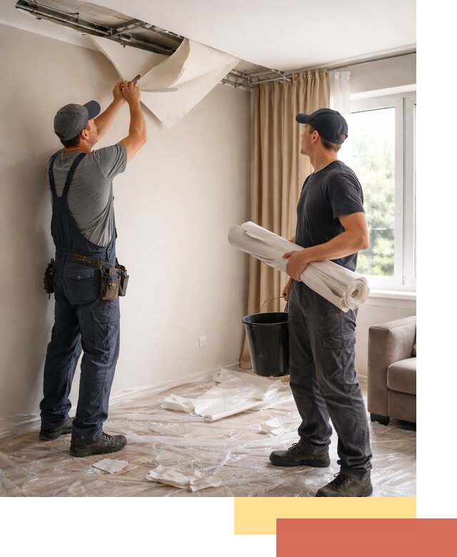 Демонтаж натяжного потолка в Карпинске быстро и аккуратно