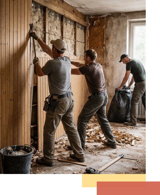 Демонтаж вагонки и вывоз материалов в Карпинске