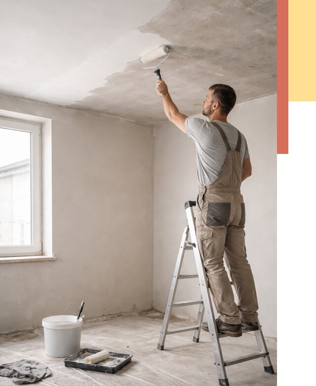 Грунтовка потолка в Карпинске от 2567 руб. — быстро и недорого | ОТДЕЛОЧНИК-Кпн