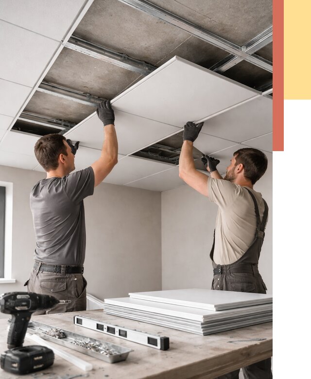 Монтаж кассетного потолка в Карпинске от 4621 руб/м2 — установка и сборка | ОТДЕЛОЧНИК-Кпн