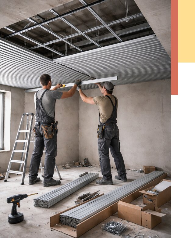 Монтаж реечного потолка в Карпинске от 4621 руб. под ключ | ОТДЕЛОЧНИК-Кпн