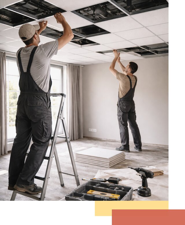 Замена плит подвесного потолка в Карпинске быстро и качественно