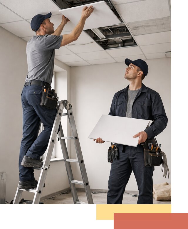 Обслуживание подвесного потолка в Карпинске — ремонт и чистка