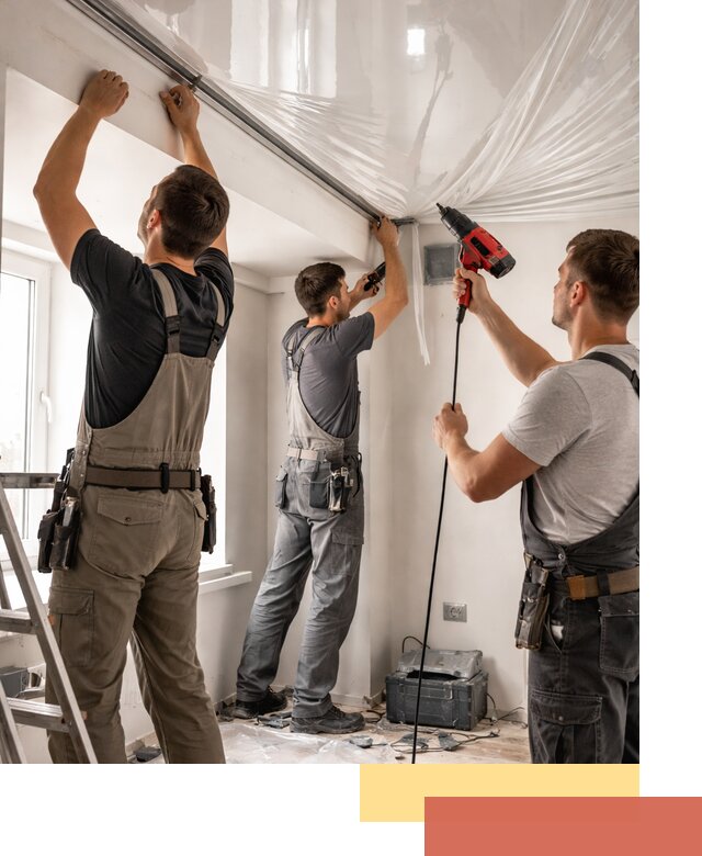 Монтаж глянцевого натяжного потолка в Карпинске быстро и качественно