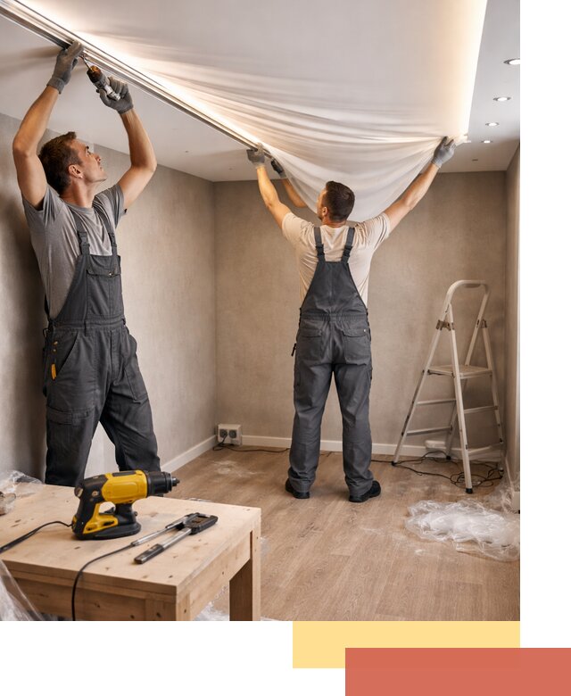 Монтаж натяжного потолка с подсветкой в Карпинске цена и сроки