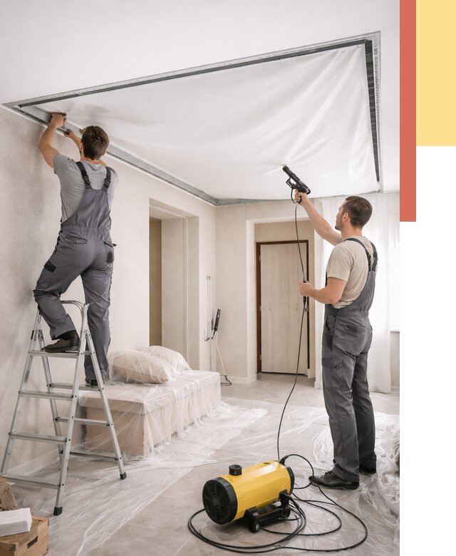 Монтаж натяжного потолка в прихожей в Карпинске от 2721 руб. под ключ | ОТДЕЛОЧНИК-Кпн