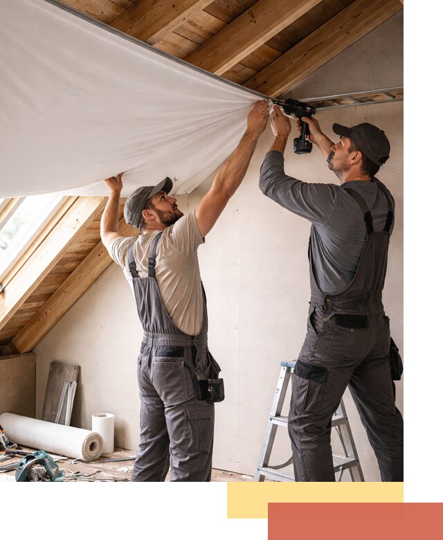 Монтаж натяжного потолка в мансарде в Карпинске
