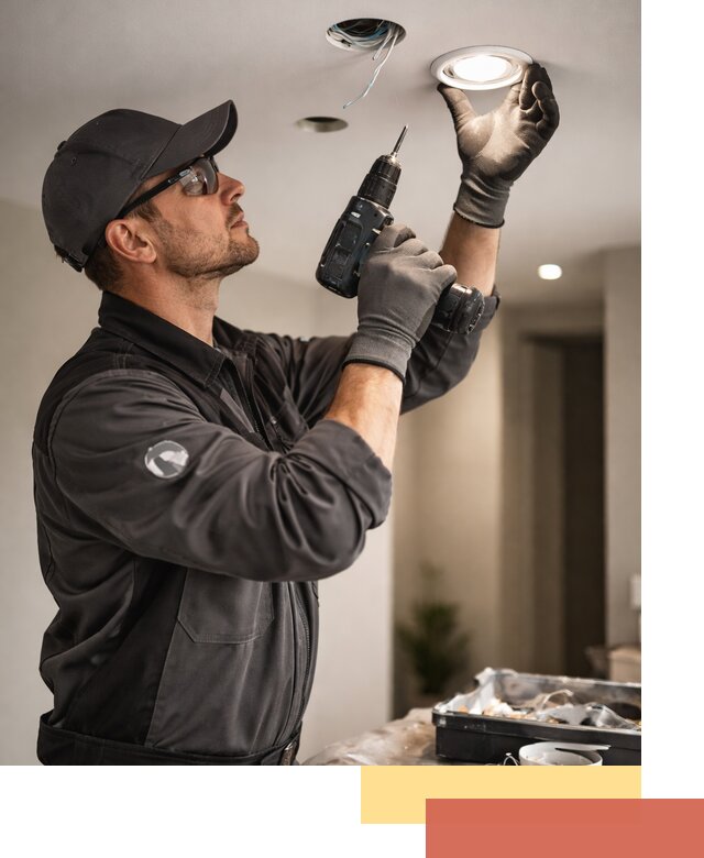 Установка точечных светильников в натяжной потолок в Карпинске