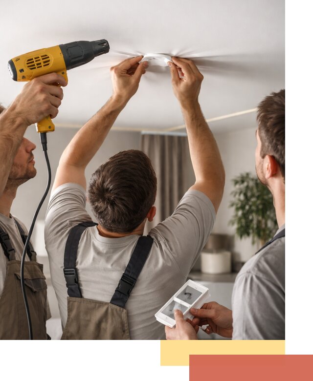 Ремонт прокола полотна натяжного потолка в Карпинске