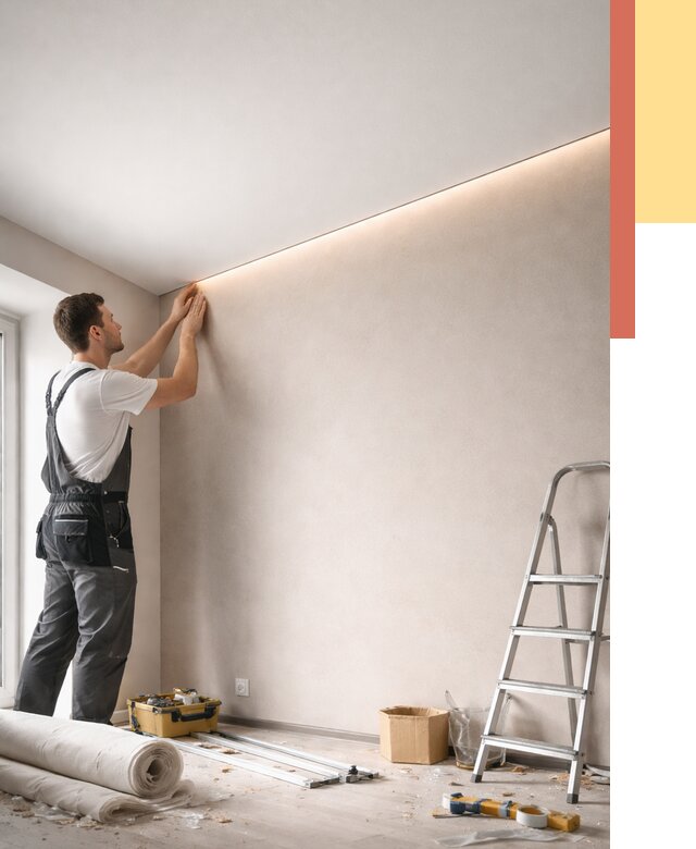 Теневые натяжные потолки в Карпинске от 8420 руб. под ключ | ОТДЕЛОЧНИК-Кпн