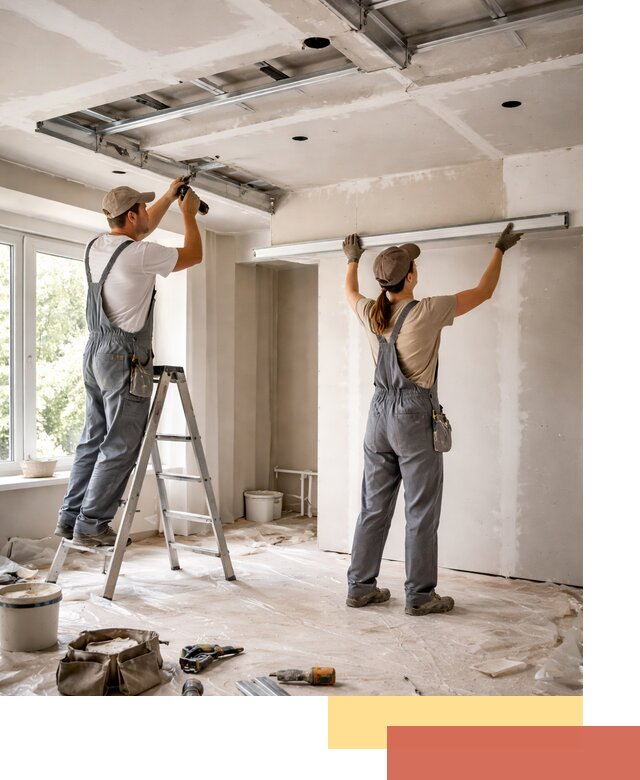 Монтаж многоуровневого потолка из гипсокартона в Карпинске