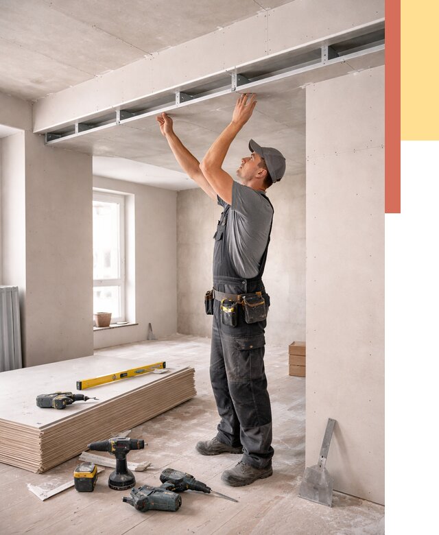 Потолок из гипсокартона с нишей в Карпинске от 1284 руб. под ключ | ОТДЕЛОЧНИК-Кпн