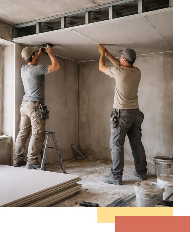 Короб из гипсокартона на потолке под ключ в Карпинске