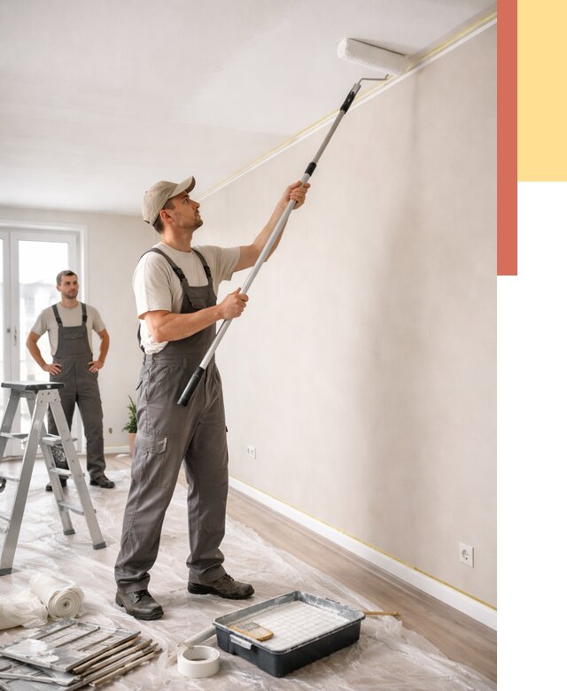 Покраска потолка из гипсокартона в Карпинске от 4621 руб./м2 — услуги под ключ | ОТДЕЛОЧНИК-Кпн