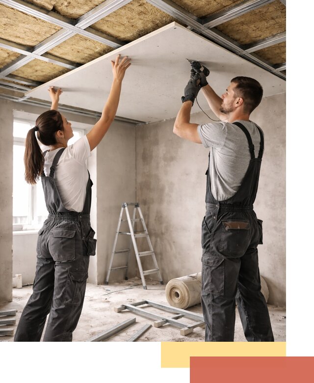 Звукоизоляция потолка из ГКЛ в Карпинске профессионально и надежно