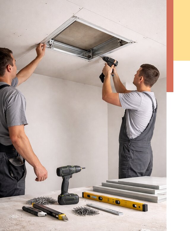 Установка люка в потолок ГКЛ в Карпинске от 2567 руб. под ключ | ОТДЕЛОЧНИК-Кпн