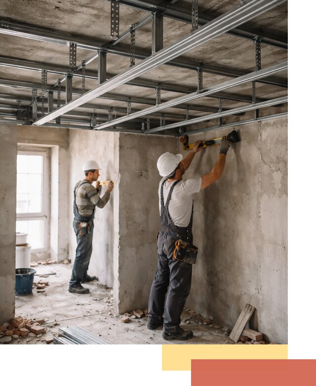 Монтаж каркаса потолка из профильного профиля в Карпинске