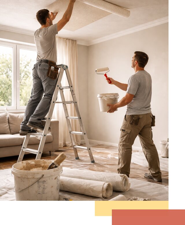 Поклейка обоев на потолок в Карпинске — качественно и быстро