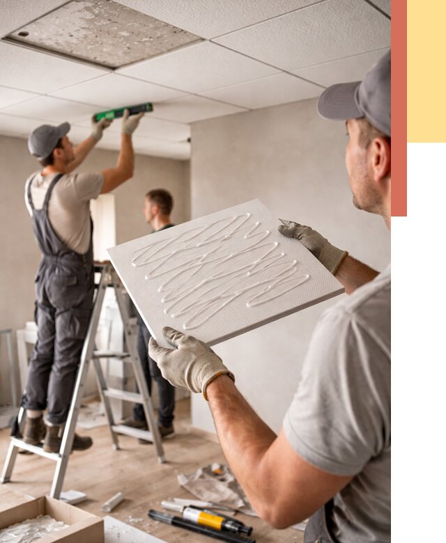 Монтаж потолочной плитки в Карпинске от 4621 руб. — быстро и недорого | ОТДЕЛОЧНИК-Кпн