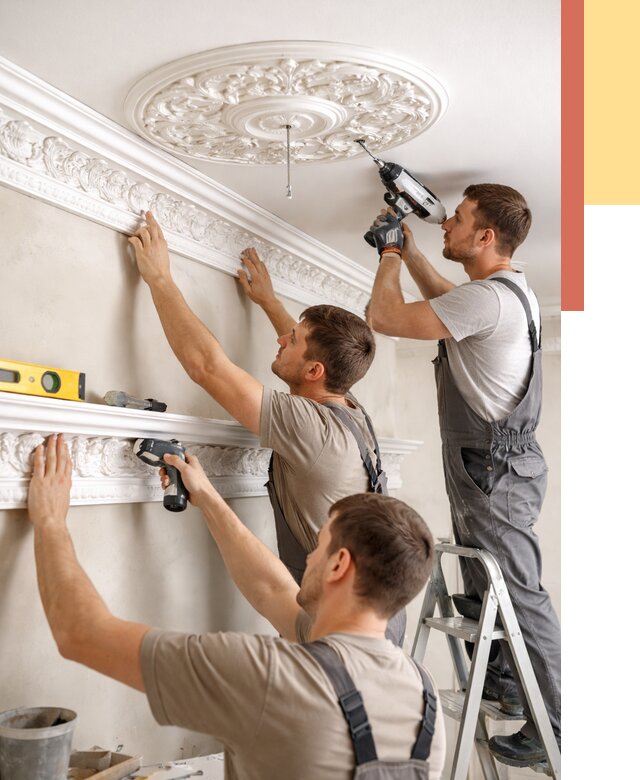 Монтаж лепнины на потолок в Карпинске от 3286 руб. быстро и недорого | ОТДЕЛОЧНИК-Кпн