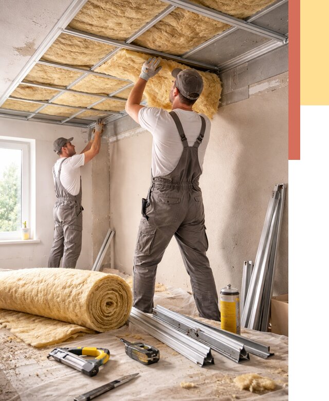 Утепление потолка в Карпинске от 7393 руб/м2 — недорого, быстро, под ключ | ОТДЕЛОЧНИК-Кпн