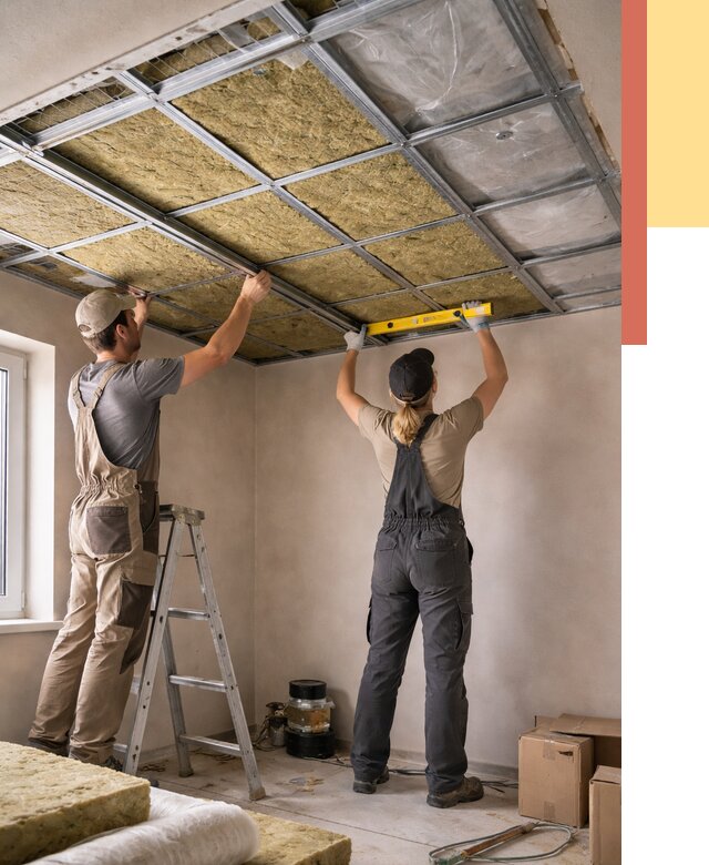 Шумоизоляция потолка в Карпинске от 1284 руб. под ключ — услуги ОТДЕЛОЧНИК-Кпн