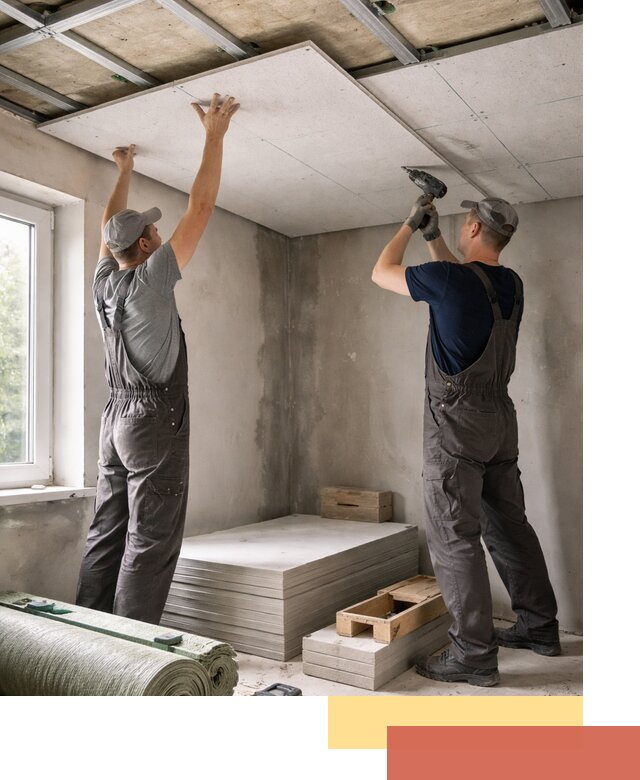 Шумоизоляция потолка панелями ЗИПС в Карпинске